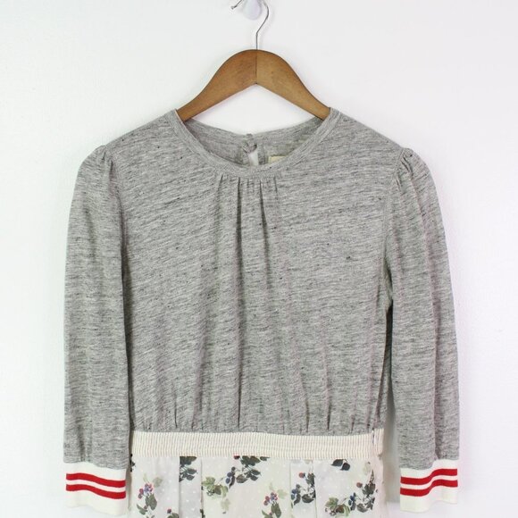 Warm Linen Swiss Dot Floral Fit n Flare Dress Size 0 - Picture 3 of 12